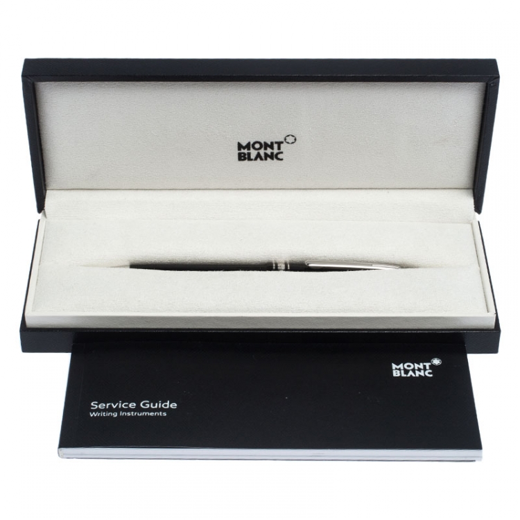 Pre Owned Montblanc Black Meisterstuck Resin Silver Tone Ballpoint Pen