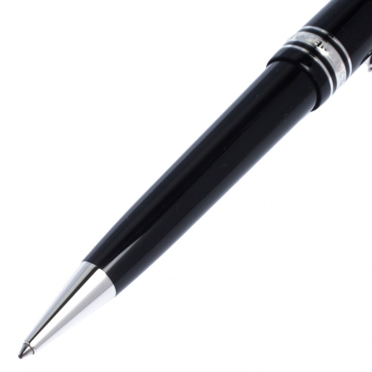 Pre Owned Montblanc Black Meisterstuck Resin Silver Tone Ballpoint Pen