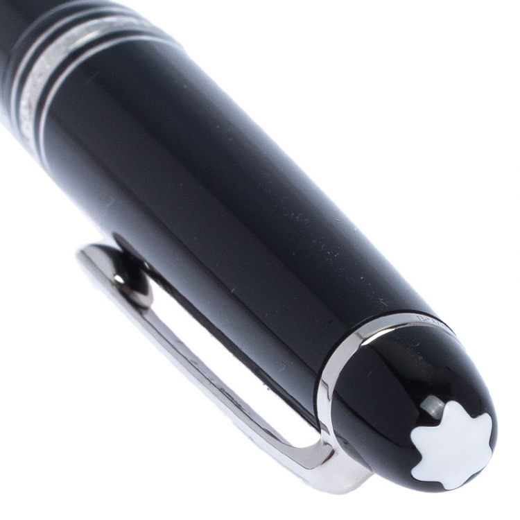 Pre Owned Montblanc Black Meisterstuck Resin Silver Tone Ballpoint Pen