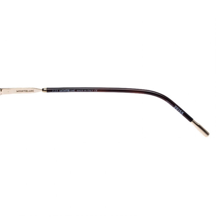 Pre Owned Montblanc Gold Tone/ Brown Gradient MB 695S Aviator Sunglasses