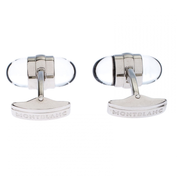 Pre Owned Montblanc Urban Walker Resin Silver Tone Cufflinks
