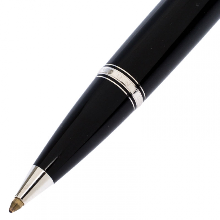 Pre Owned Montblanc Boheme Black Resin Silver Tone Ballpoint Pen