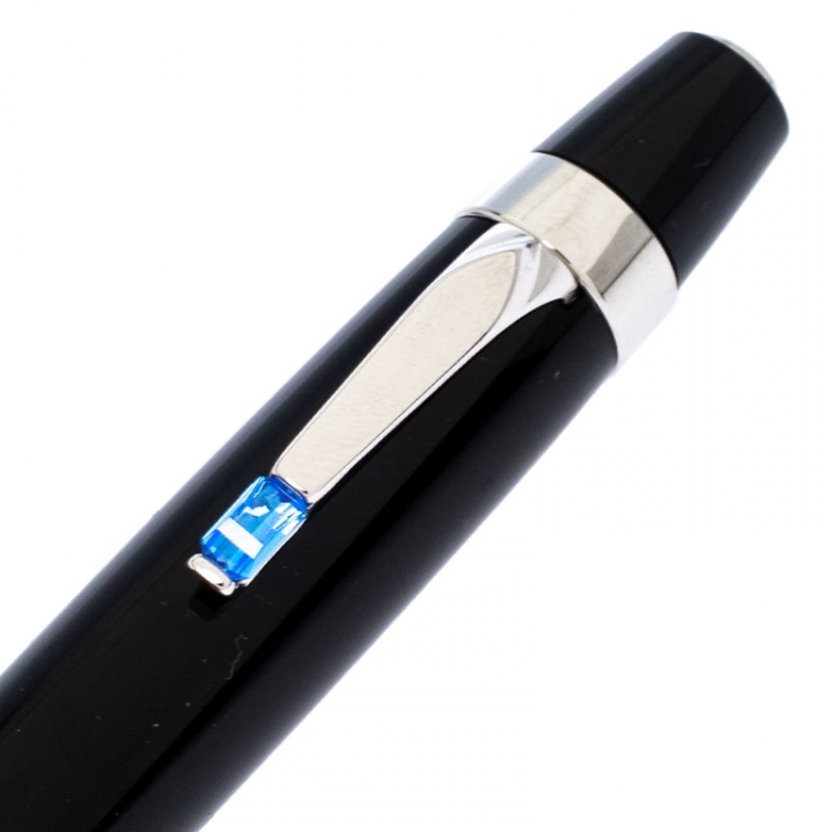 Pre Owned Montblanc Boheme Black Resin Silver Tone Ballpoint Pen