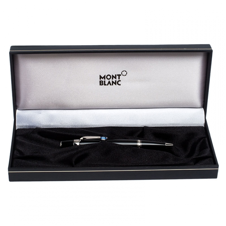 Pre Owned Montblanc Boheme Black Resin Silver Tone Ballpoint Pen
