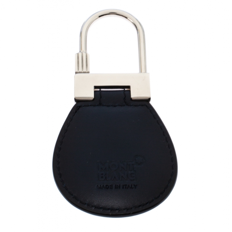 Pre Owned Montblanc Navy Blue Leather Meistersstuck Sfumato Key Holder
