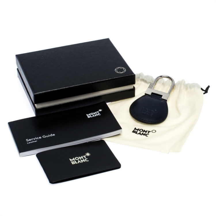 Pre Owned Montblanc Navy Blue Leather Meistersstuck Sfumato Key Holder