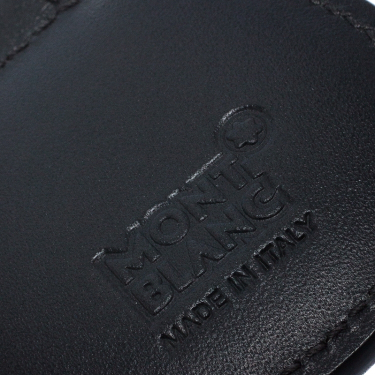 مملوكة مسبقًا Montblanc Sartorial Black Leather Silver Tone 113238 Key Fob