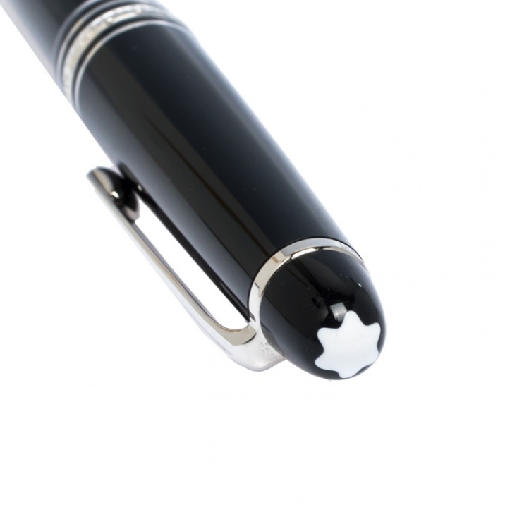 Pre Owned Montblanc Meisterstuck Black Resin Silver Tone Ballpoint Pen