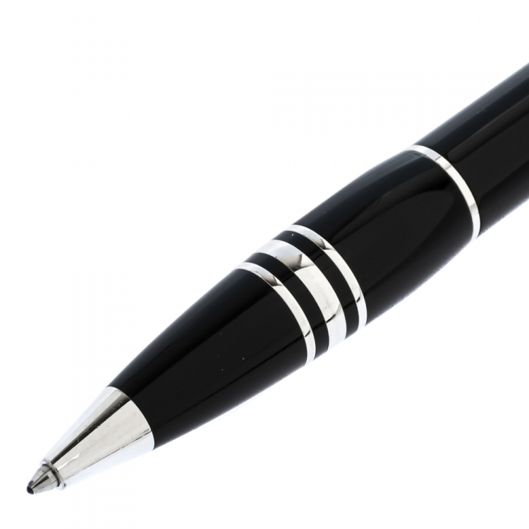 Pre Owned Montblanc StarWalker Black Resin Silver Tone Ballpoint Pen