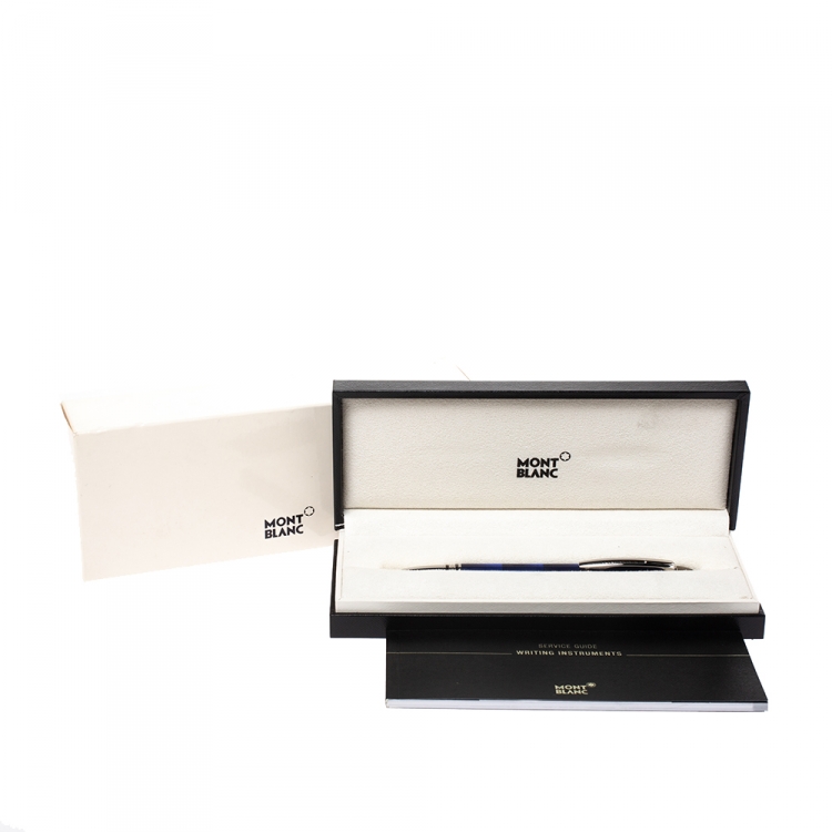 Pre Owned Montblanc StarWalker Cool Blue SIlver Tone Metal Fineliner Pen