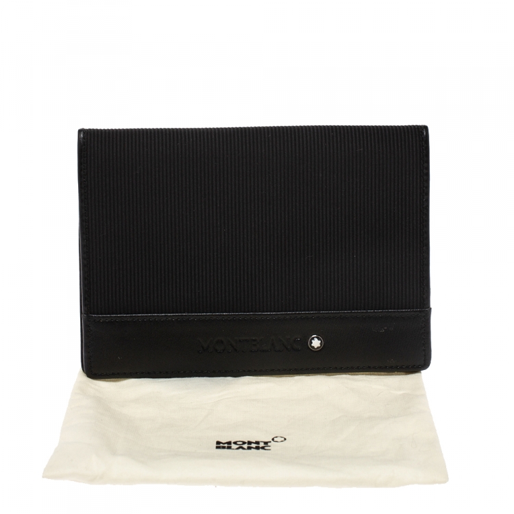 مملوكة مسبقًا Montblanc Black Fabric and Leather Nightflight Passport Holder