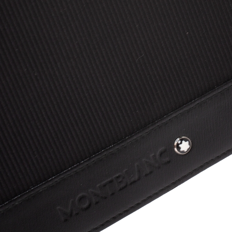 مملوكة مسبقًا Montblanc Black Fabric and Leather Nightflight Passport Holder