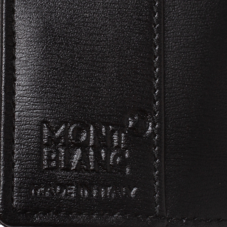 مملوكة مسبقًا Montblanc Black Fabric and Leather Nightflight Passport Holder