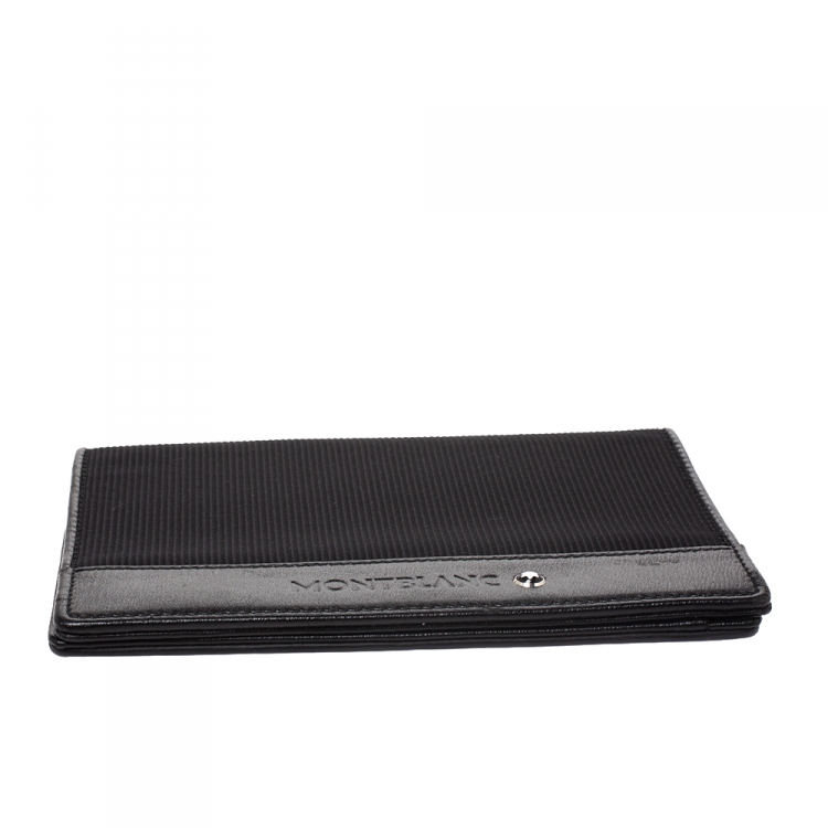 مملوكة مسبقًا Montblanc Black Fabric and Leather Nightflight Passport Holder
