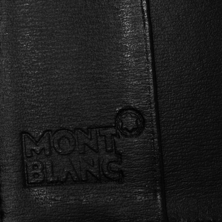 مملوكة مسبقًا Montblanc Black Fabric and Leather Nightflight Passport Holder