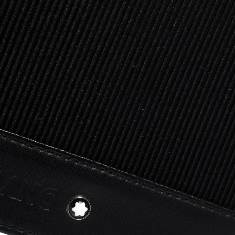 مملوكة مسبقًا Montblanc Black Fabric and Leather Nightflight Passport Holder