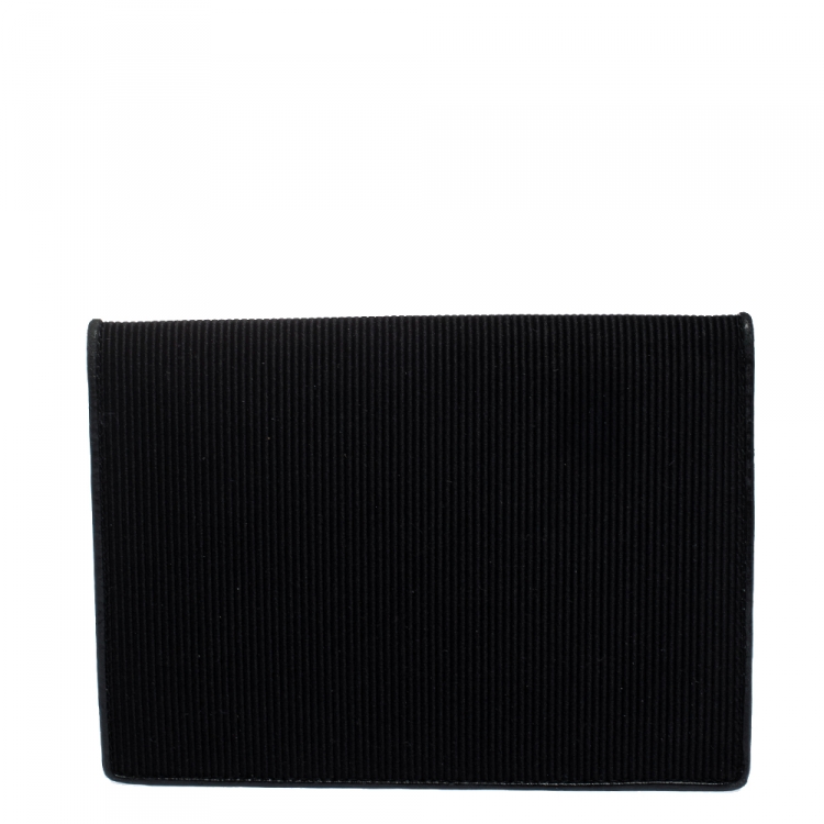 مملوكة مسبقًا Montblanc Black Fabric and Leather Nightflight Passport Holder