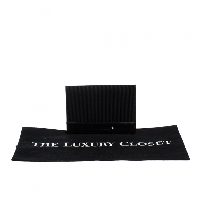 مملوكة مسبقًا Montblanc Black Fabric and Leather Nightflight Passport Holder