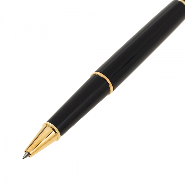 Pre Owned Montblanc Meisterstuck Solitaire Doue Black Resin Rollerball Pen