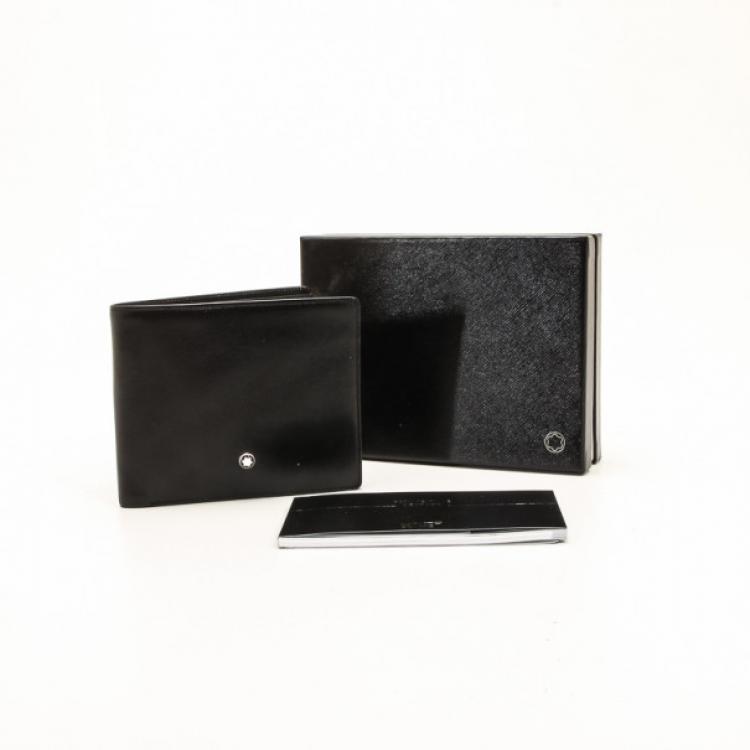 مملوكة مسبقًا MontBlanc Black Leather Meisterstuck Wallet 
