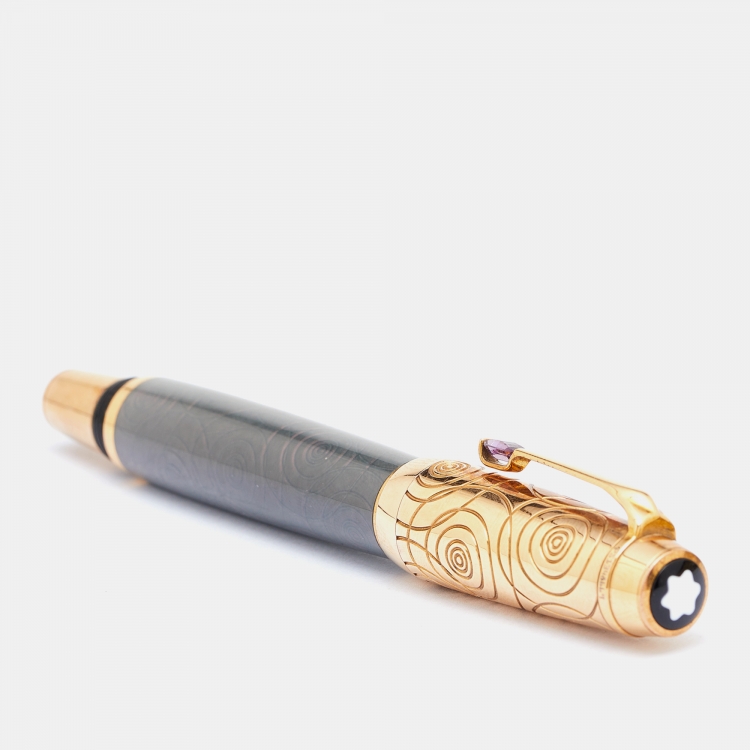 Pre Owned Montblanc Boheme Gold Plated Lilac Piroutte Rollerball Pen