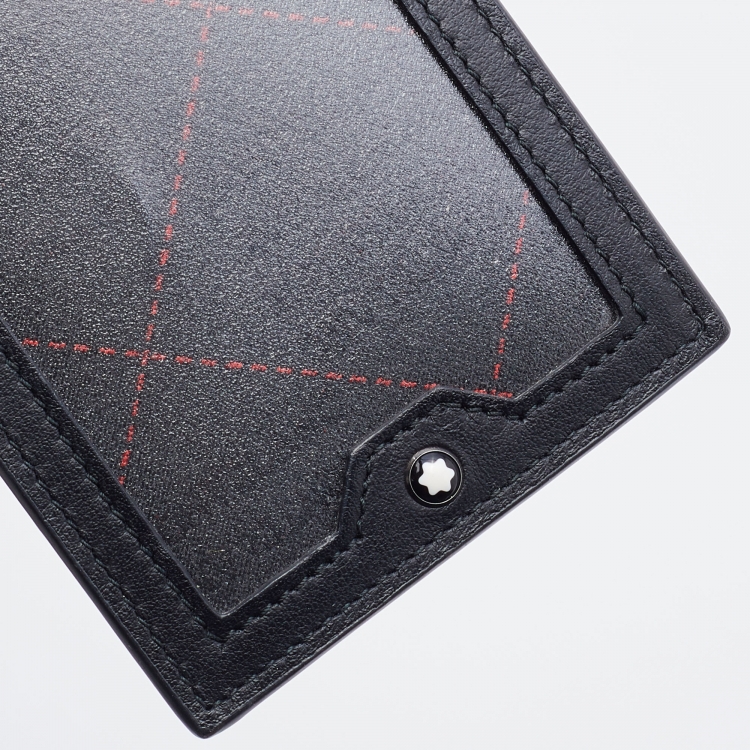 Pre Owned Montblanc Black Leather Lanyard ID Card Holder