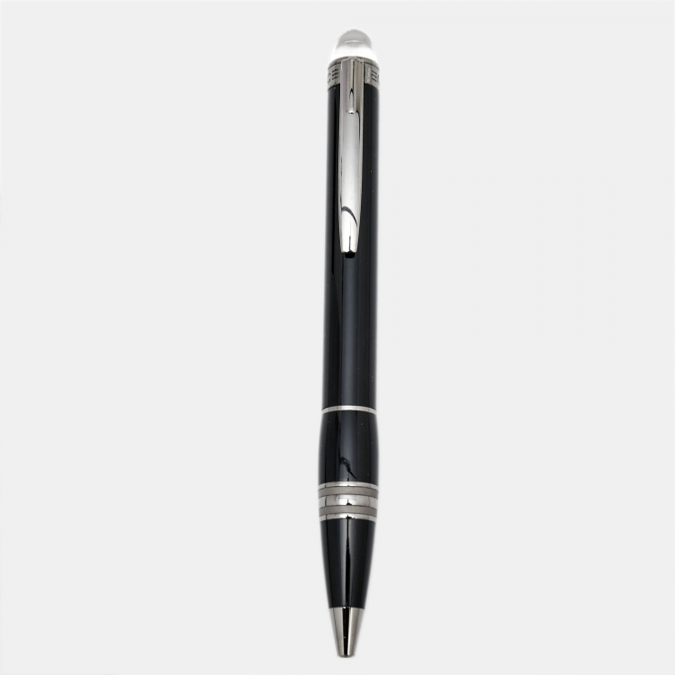 Pre Owned Montblanc StarWalker Midnight Black Resin Ruthenium Coated Ballpoint Pen