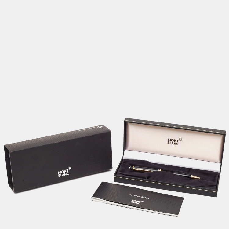 Pre Owned Montblanc Meisterstuck Black Resin Gold Tone Ballpoint Pen