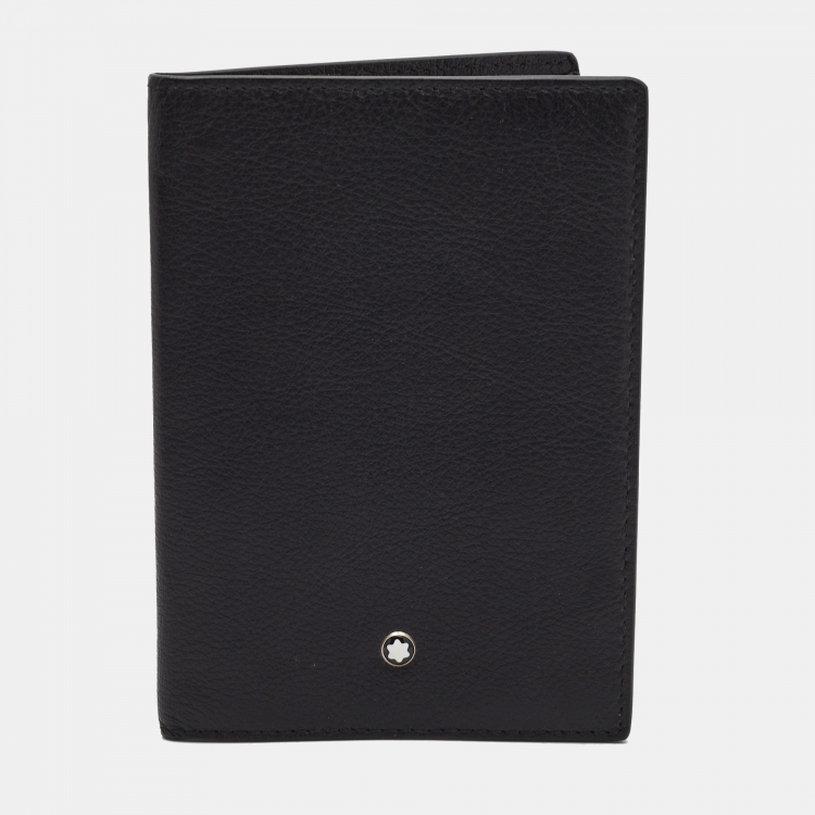 Pre Owned Montblanc Black Leather Meisterstuck Bifold Passport Holder
