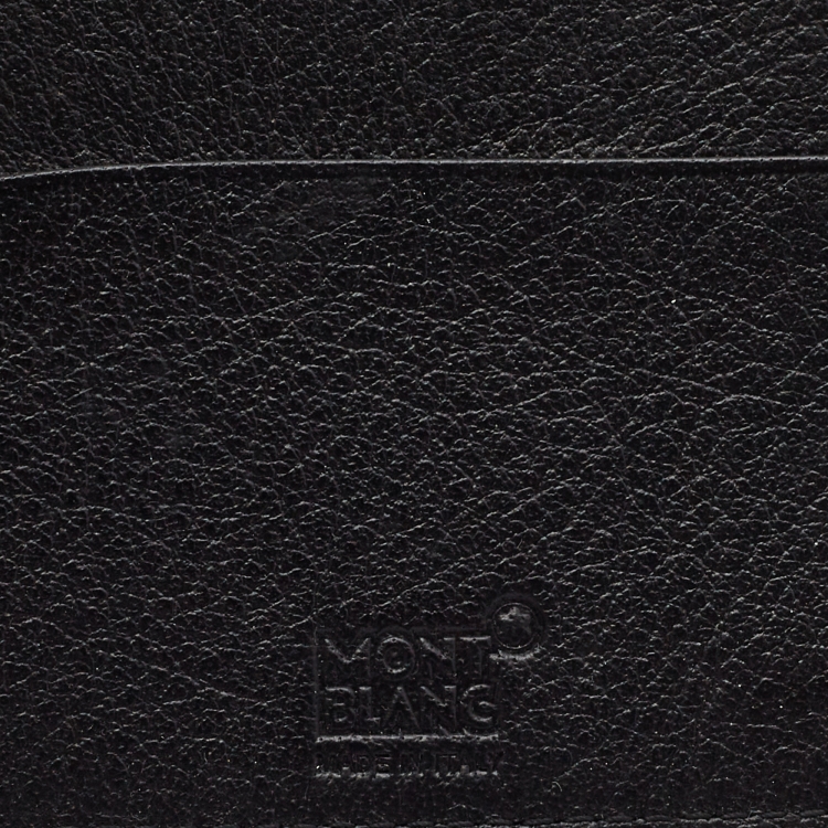Pre Owned Montblanc Black Leather Meisterstuck Bifold Passport Holder