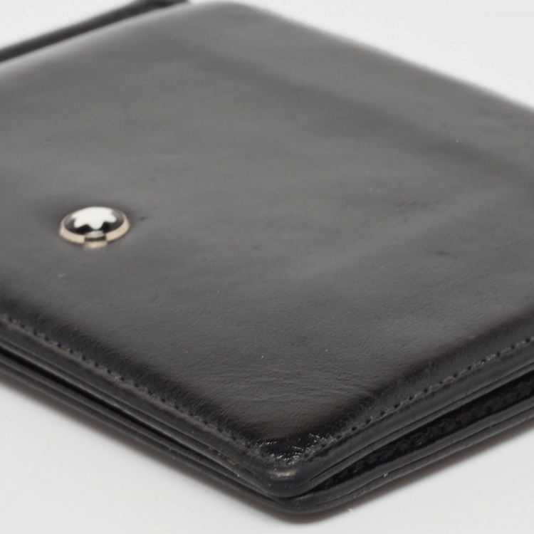Pre Owned Montblanc Black Leather Meisterstück 6CC Money Clip Wallet