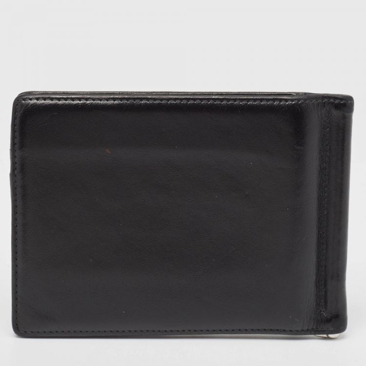 Pre Owned Montblanc Black Leather Meisterstück 6CC Money Clip Wallet