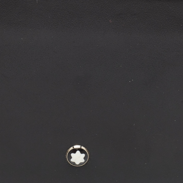 Pre Owned Montblanc Black Leather Meisterstück 6CC Money Clip Wallet