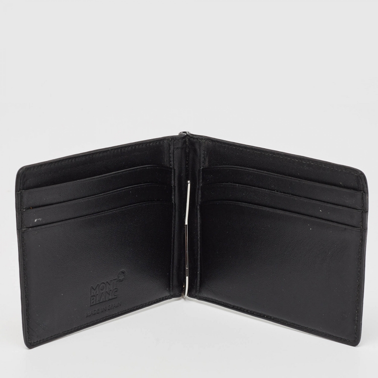 Pre Owned Montblanc Black Leather Meisterstück 6CC Money Clip Wallet