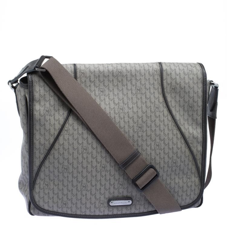 Pre Owned MontBlanc Beige Coated Canvas Messenger Bag