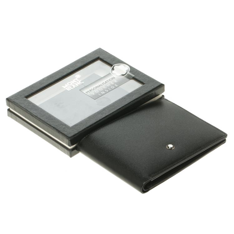 Pre Owned Montblanc Black Leather Meisterstuck Bifold Wallet