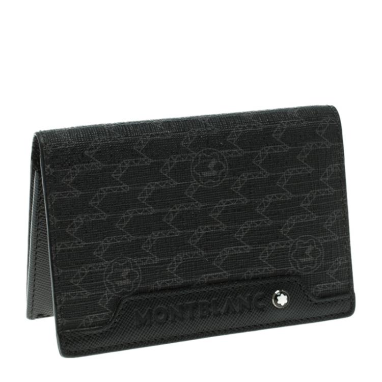 Pre Owned Montblanc Black Canvas and Leather Bifold Wallet