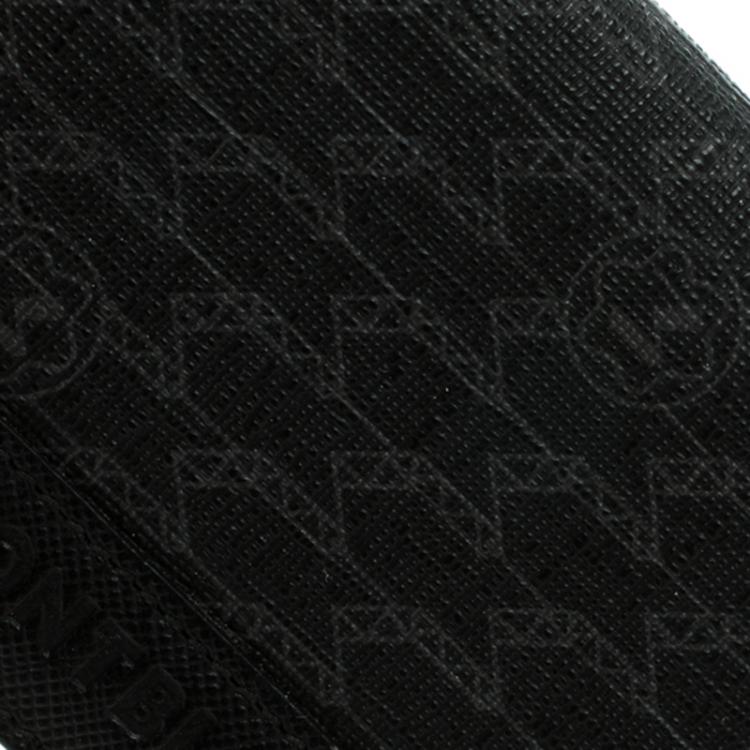 Pre Owned Montblanc Black Canvas and Leather Bifold Wallet