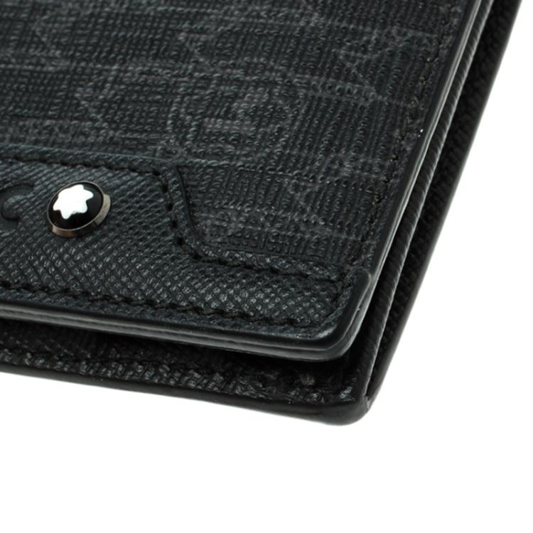 Pre Owned Montblanc Black Canvas and Leather Bifold Wallet