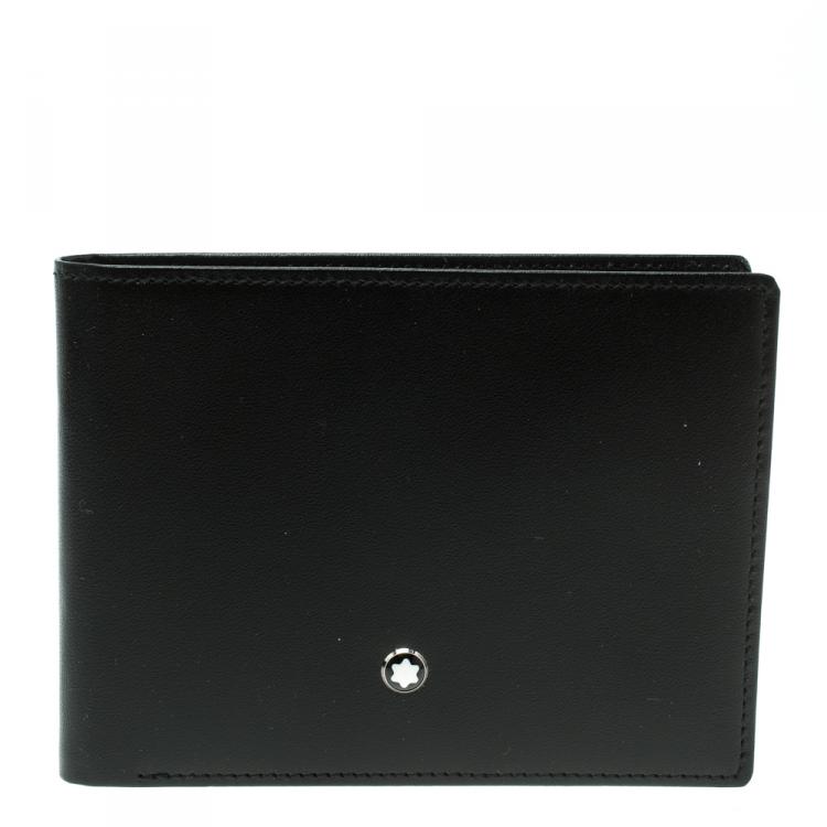 Pre Owned Montblanc Black Leather Miesterstuck Bifold Wallet