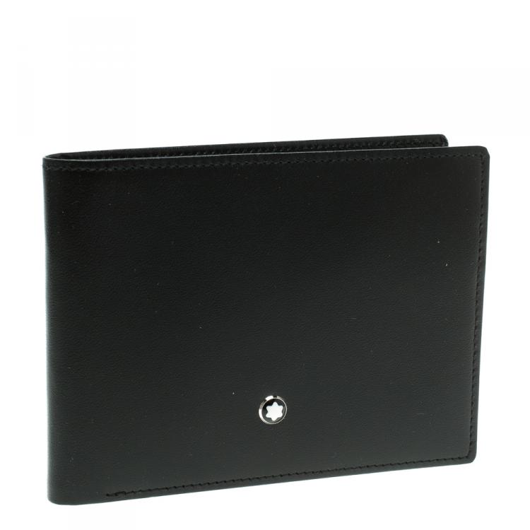 Pre Owned Montblanc Black Leather Miesterstuck Bifold Wallet