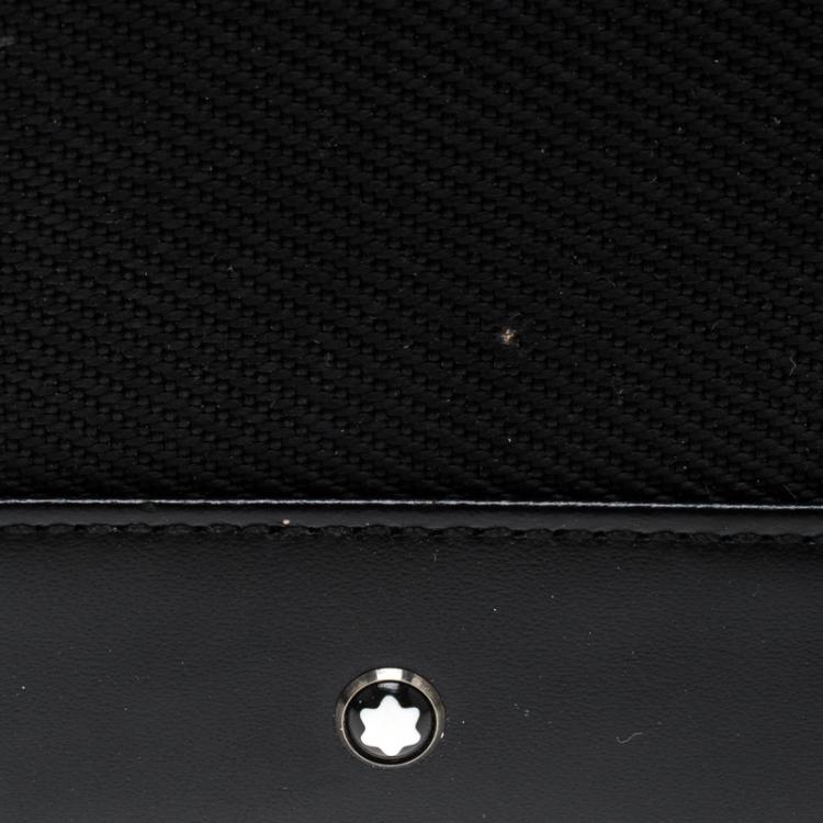 Pre Owned Montblanc Black Nylon Nightflight 4cc Money Clip Wallet