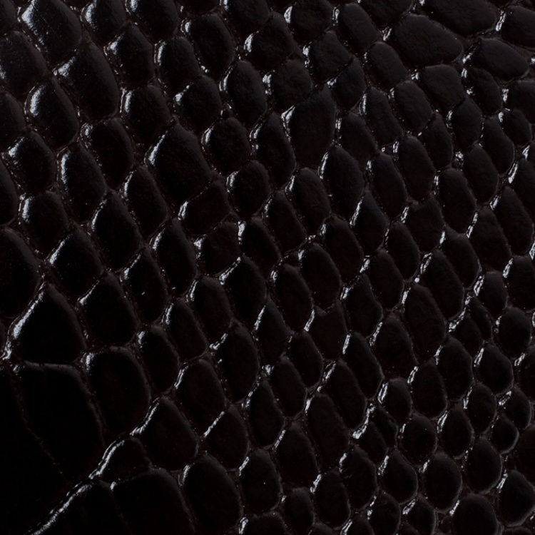 Pre Owned Montblanc Dark Brown Croc Embossed Leather Card Holder