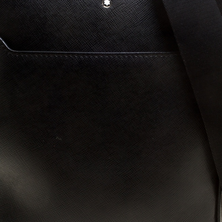 Pre Owned Montblanc Black Leather Small Sartorial Messenger Bag