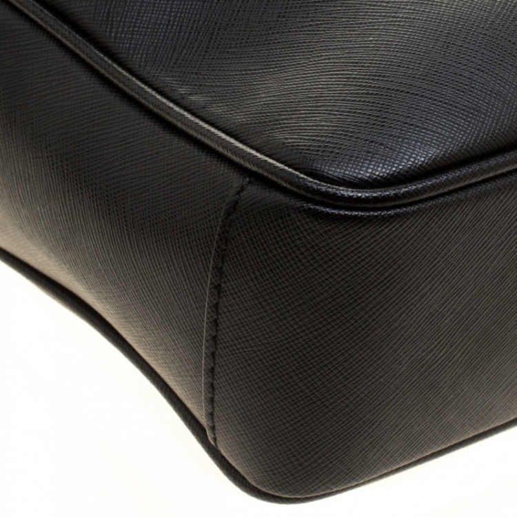 Pre Owned Montblanc Black Leather Small Sartorial Messenger Bag