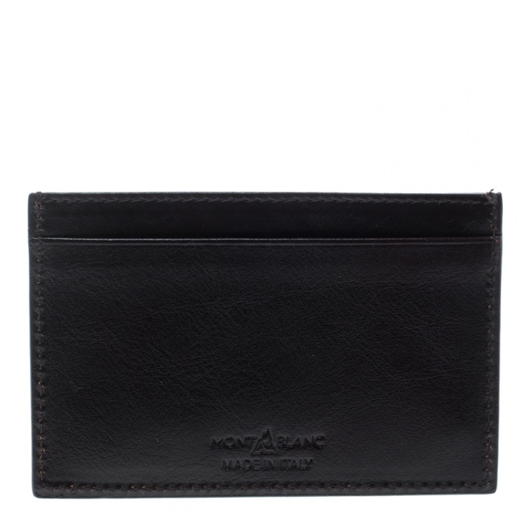 Pre Owned Montblanc Dark Brown Leather Meisterstuck Card Holder 