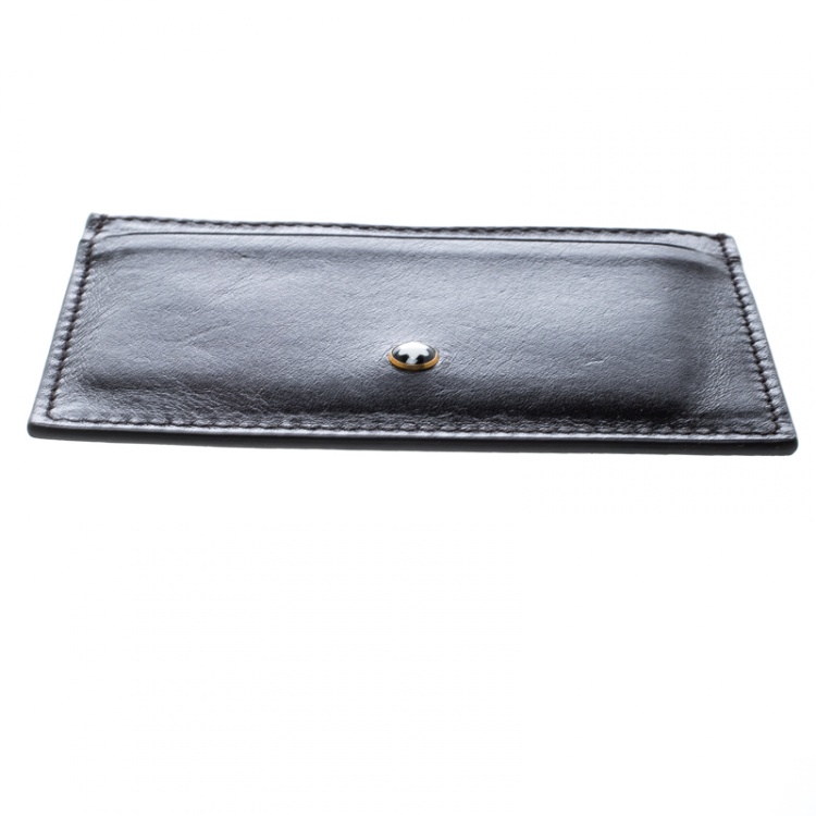 Pre Owned Montblanc Dark Brown Leather Meisterstuck Card Holder 