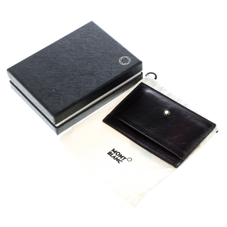 Pre Owned Montblanc Dark Brown Leather Meisterstuck Card Holder 