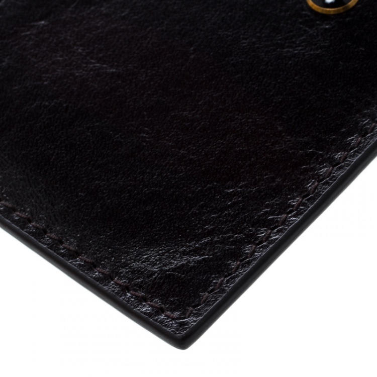 Pre Owned Montblanc Dark Brown Leather Meisterstuck Card Holder 