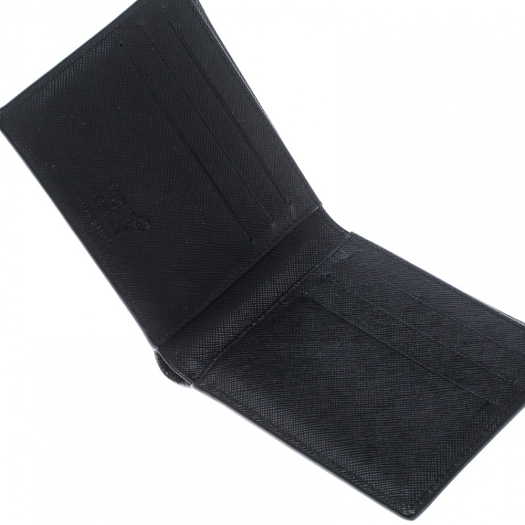 مملوكة مسبقًا Montblanc Black Coated Canvas and Leather Signature Bifold Wallet